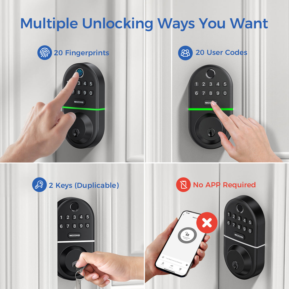 Nice Locks S1 Smart Deadbolt Door Lock with Keypad – NICE DIGI