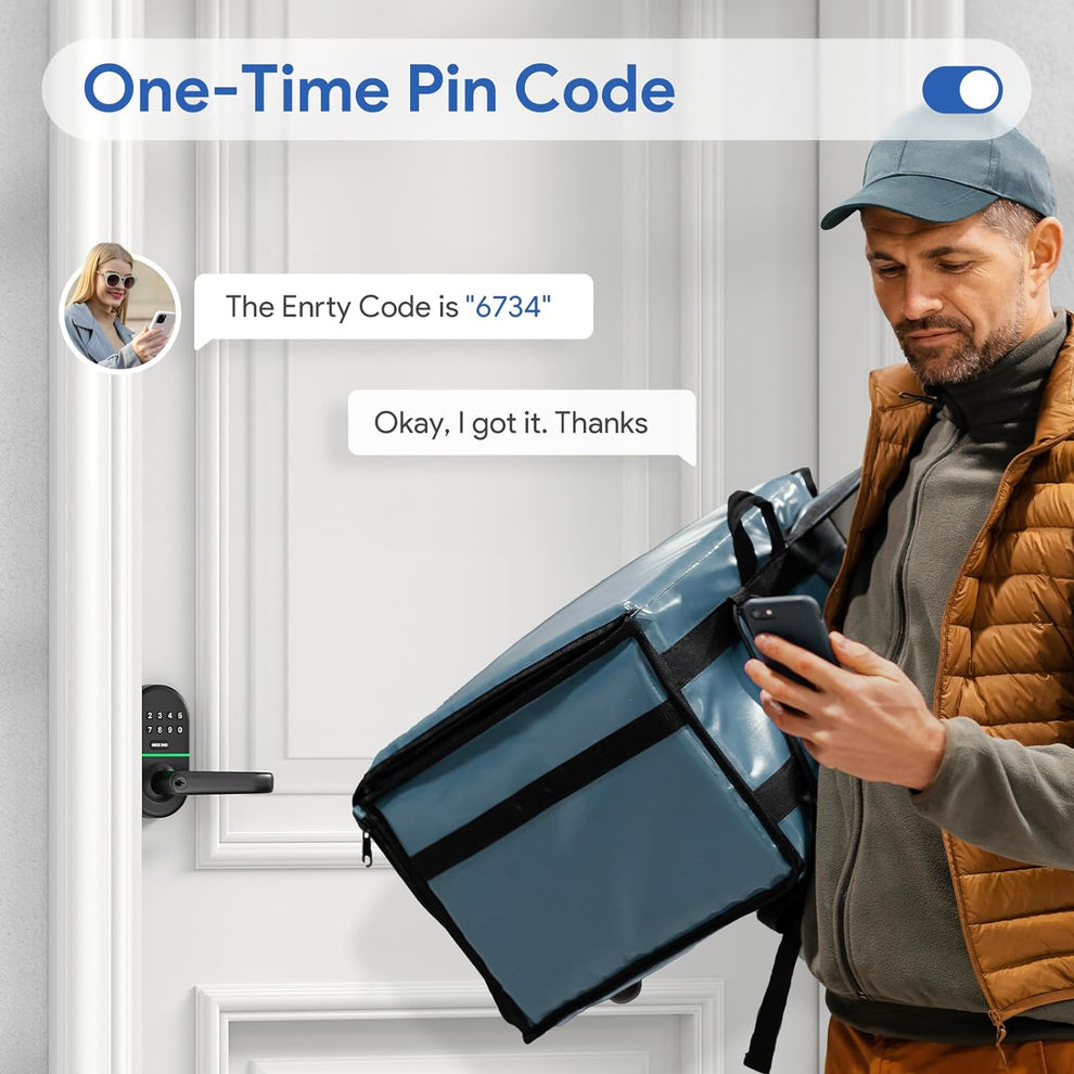 Keypad Door Lock with Handle: Keyless Entry Smart Lock for Front Door ...