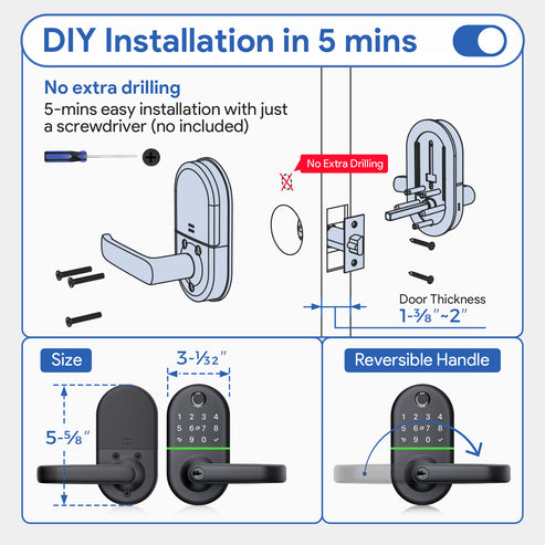 NICE DIGI Smart Door Lock with Handle